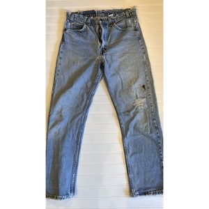 Vintage 90s Distressed orange Tab 505 Levis